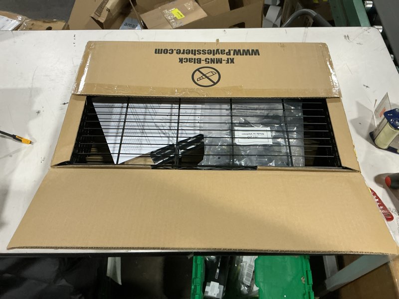 Condition photo showing Good Condition for bestoffice | 5-tier wire storage shelves | 14x24x60 | black| heavy-duty metal shelf, holds upto 750 lbs | no-tool assembly | ideal for home & garage shelving black 14"d x 24"w x 60"h