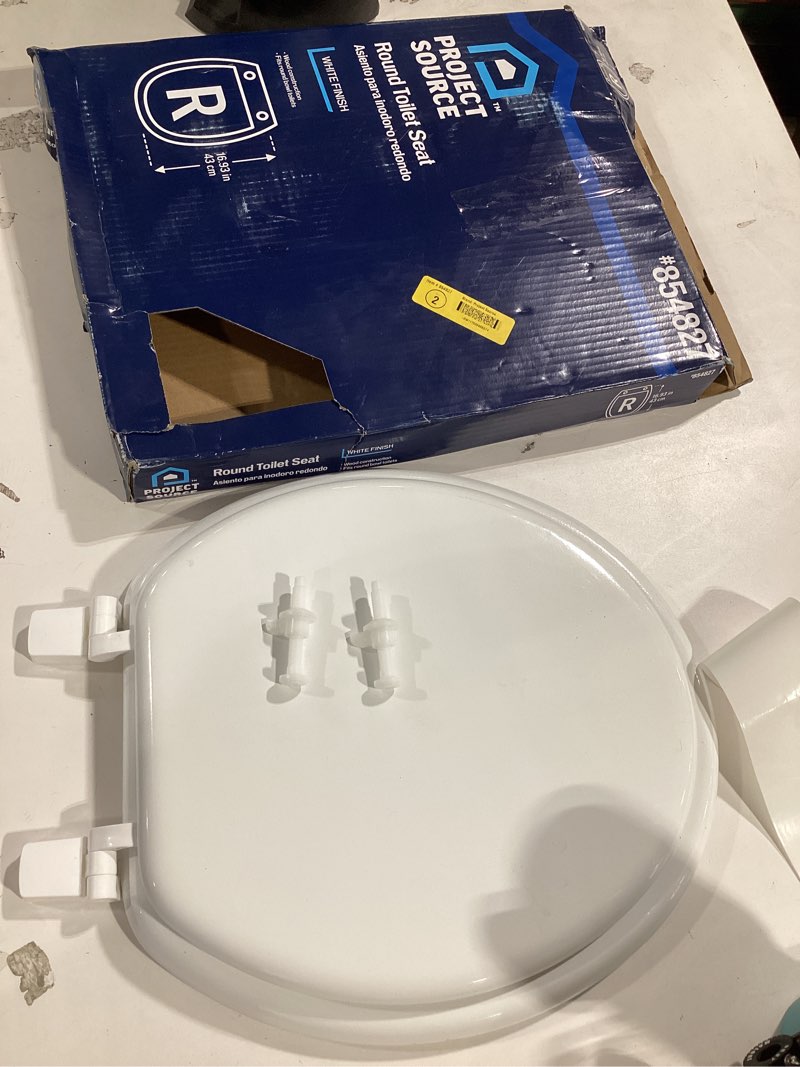 Condition photo showing Good Condition for project source wood white round toilet seat
