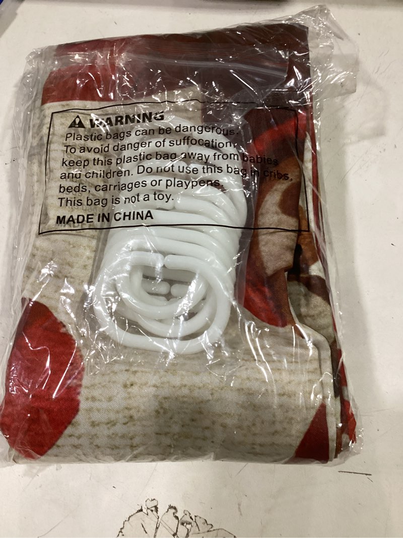 Condition photo showing New/Like New for Christmas Shower Curtain for Bathroom 72" x 72" Christmas Gingerbread Man Retro Coffee Cappuccino Linen Shower Curtain with Hooks Polyester Waterproof Home Bathtub Decor
