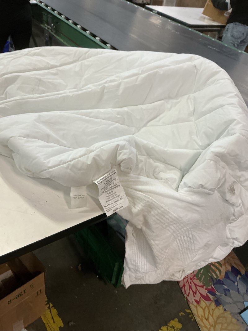 Condition photo showing As Is for full performance mattress pad - threshold™: hypoallergenic, quilted, waterproof, oeko-tex certified