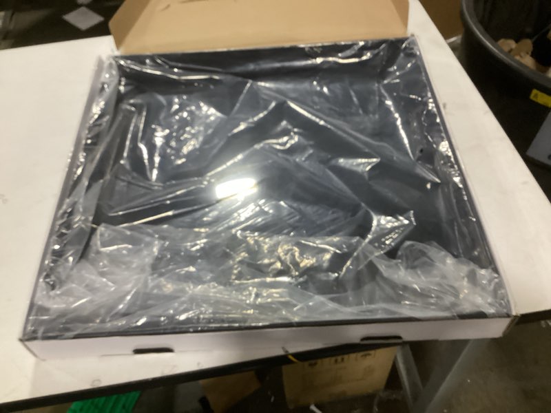 Condition photo showing Good Condition for 22×22 inches Oversized Black Acrylic Ottoman Tray Extra Large Decorative Tray Spill-Proof Serving Trays with Handles King-Size Safe Edge Organizer for Coffee Table Countertop Breakfast