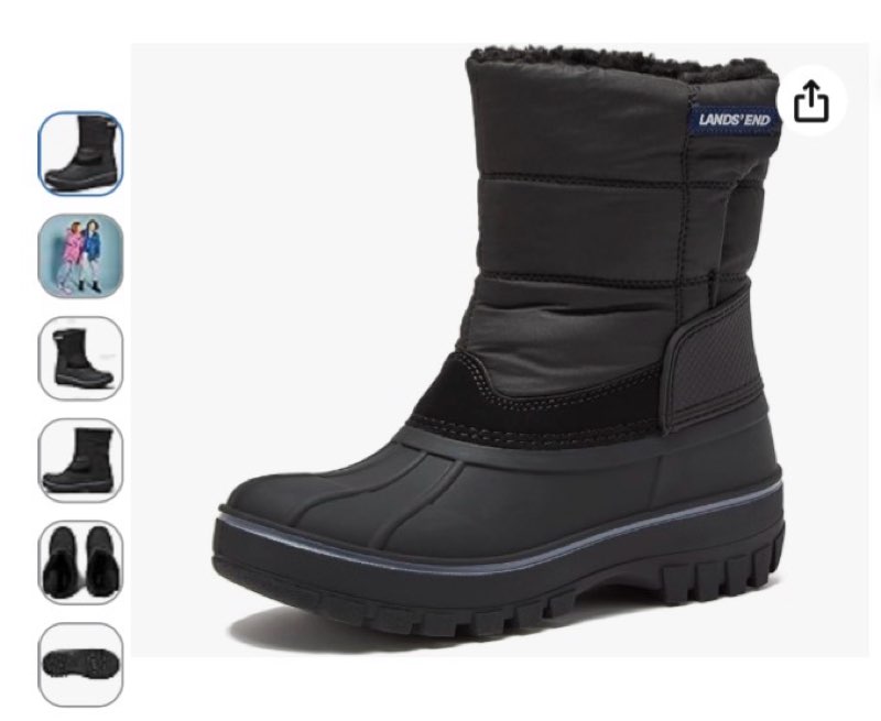 lands' end waterproof kids snow boots - insulated warm fleece lined winter boots for toddlers, girls & boys size 2 toddler or 11-7 little or big kid