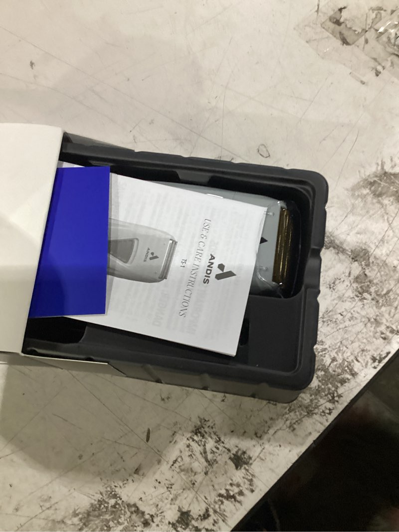 Condition photo showing Good Condition for (not tested)andis ts-1 17235 pro foil lithium titanium foil shaver, cord/cordless, smooth shaving cordless shaver with charger, gray new pro foil shaver gray