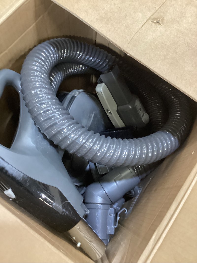 Condition photo showing As Is for kenmore bc3006 400 series pet friendly lightweight bagged canister vacuum cleaner 2-motor design with hair eliminator brushroll, hepa filter, led headlight, extended wand and auto cord rewind black w/ hair eliminator
