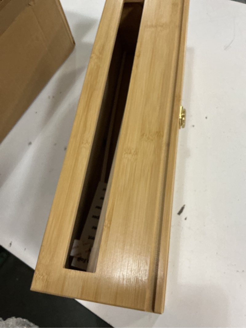 Condition photo showing New/Like New for libreshine 18 inch plastic wrap dispenser with cutter & roller, heavy duty bamboo commercial film wrap holder for 3000ft food service cling film, 1000ft foil, butcher/freezer/kraft paper