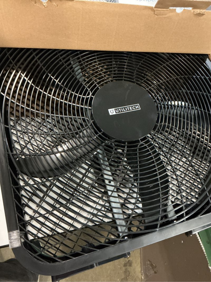 Condition photo showing Good Condition for utilitech 20-in 120-volt 3-speed high velocity indoor black box fan