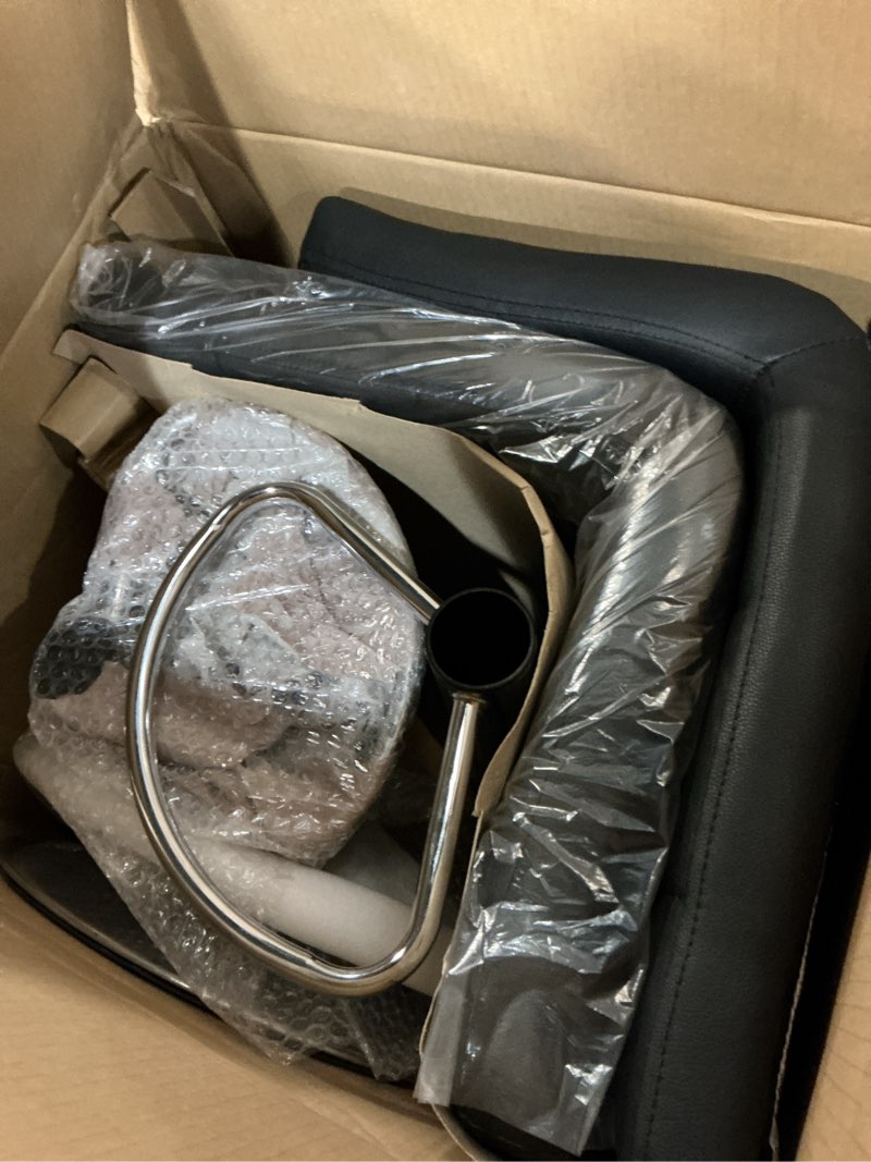 Condition photo showing Good Condition for bestoffice bar stools set of 2, adjustable pu leather swivel barstools, modern counter stools with back and footrest, counter height barstools for bar, kitchen and dining room black 2