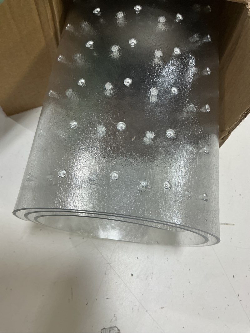 Condition photo showing Good Condition for office chair mat for carpet with lip, 40" x 50" clear plastic heavy duty desk floor protector, low pile carpet saver mat for rolling chairs, smooth glide computer chair mat for office or home 40"x50"