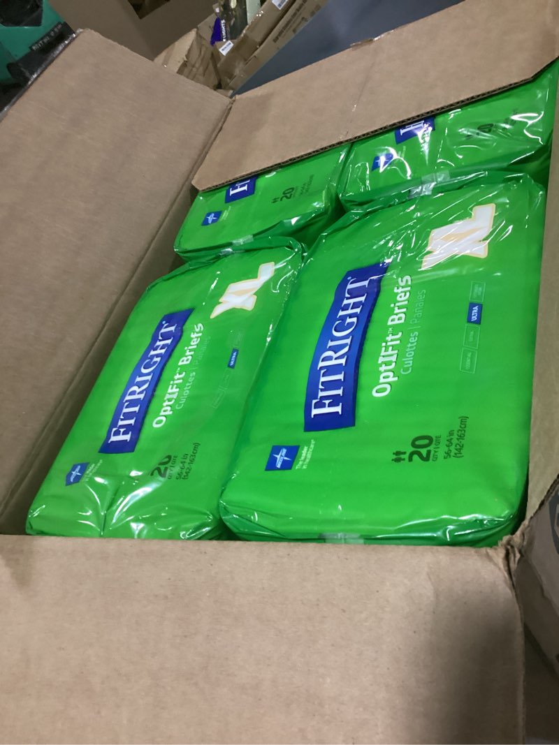 Condition photo showing Good Condition for fitright optifit briefs  ultra absorbency  disposable adult briefs with tabs  x-large  56 - 64   20 count