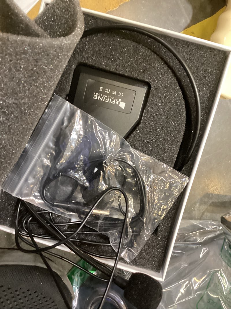 Condition photo showing Good Condition for fifine wireless microphone system, wireless microphone set with headset and lavalier lapel mics, beltpack transmitter and receiver,ideal for teaching, preaching and public speaking applications-k037b