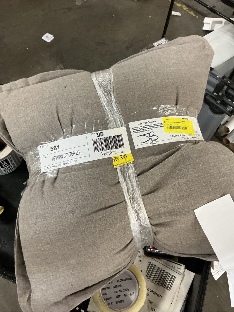 Condition photo showing As Is for better homes & gardens 20"x20" 2-pack linen decorative pillows, papyrus beige