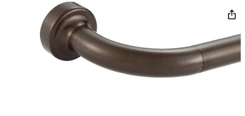 dark bronze disc curtain rods, 48-84 inches window curtain rod,adjustable room darkening drapery rod with aluminum finials and brackets,wrap around design 48-84" dark bronze