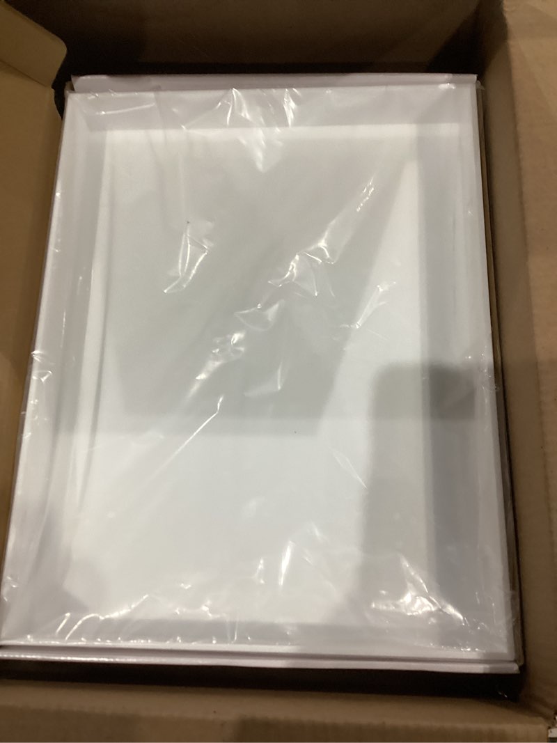 Condition photo showing Good Condition for large glossy white acrylic serving tray (18×14 inches) without handles spill proof acrylic decorative tray organiser for ottoman coffee table countertop white without handle 18" x 14" x 2"