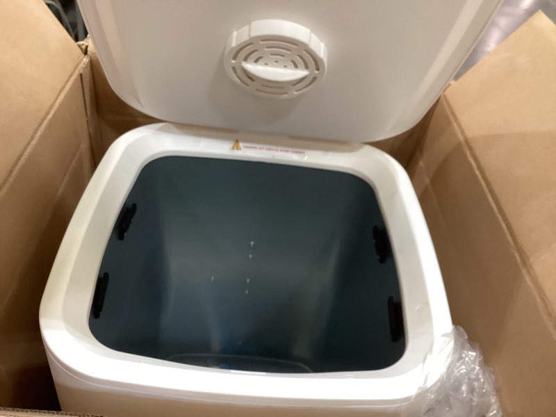 Condition photo showing Good Condition for serenelife towel warmer bucket - compact 23l bathroom towel heater with essential oils disc holder, adjustable timer, auto shut-off, power cord storage & led display, fits 2 oversized towels (white)