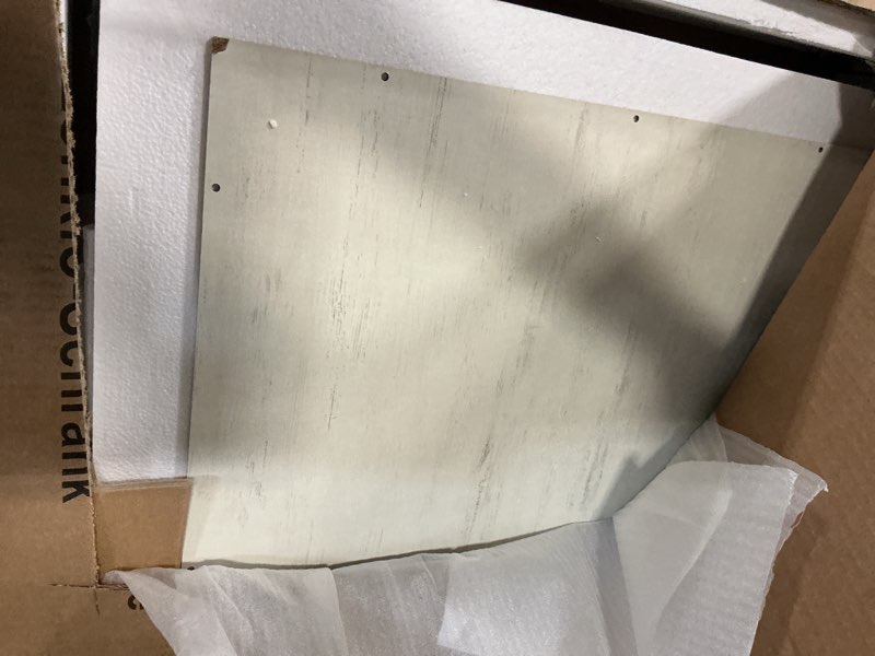 Condition photo showing As Is for feandrea cat litter box enclosure, litter box furniture hidden with removable divider, indoor cat house, end table, 31.5 x 20.9 x 19.7 inches, honey brown and rustic white upcl002p01 honey brown + rustic white l (31.5"l x 20.9"w x 19.7"h)