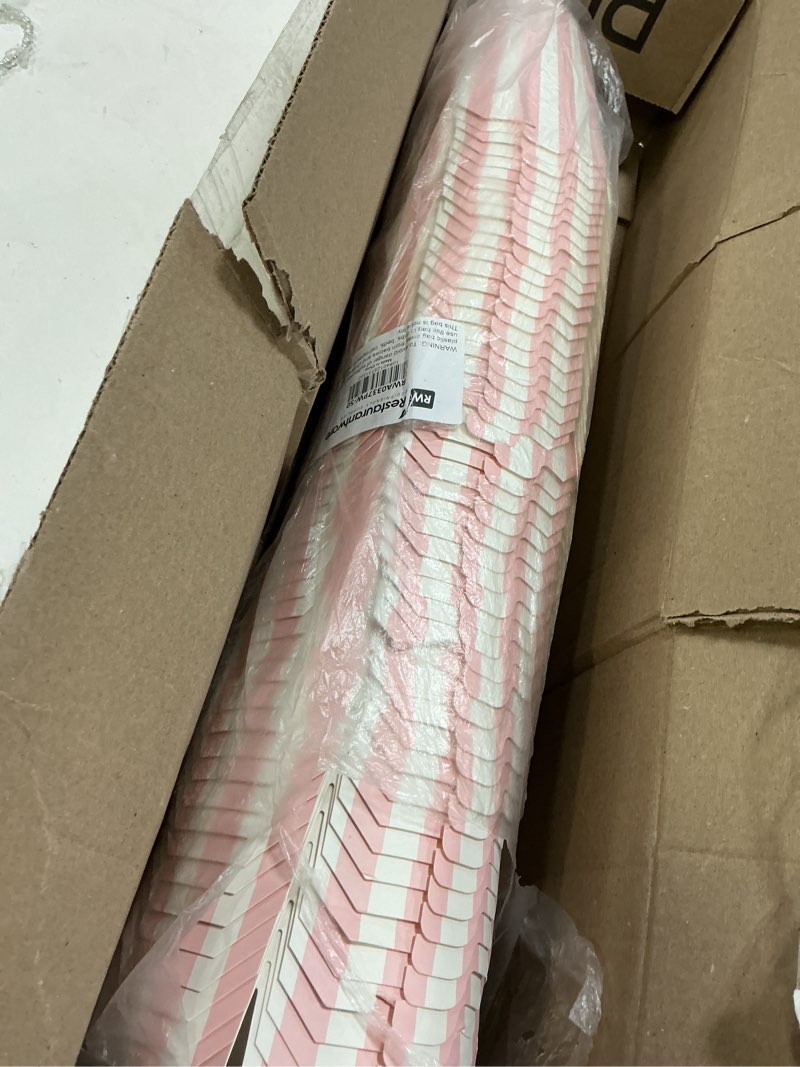 Condition photo showing Good Condition for Bio Tek 4 x 3.5 x 4.5 Inch Food Containers, 50 Noodle Takeaway Boxes - Disposable, Striped, Pink And White Paper 32 Ounce Take Out Boxes, Round, For Hot Or Cold Foods - Restaurantware Pink & White 32 oz