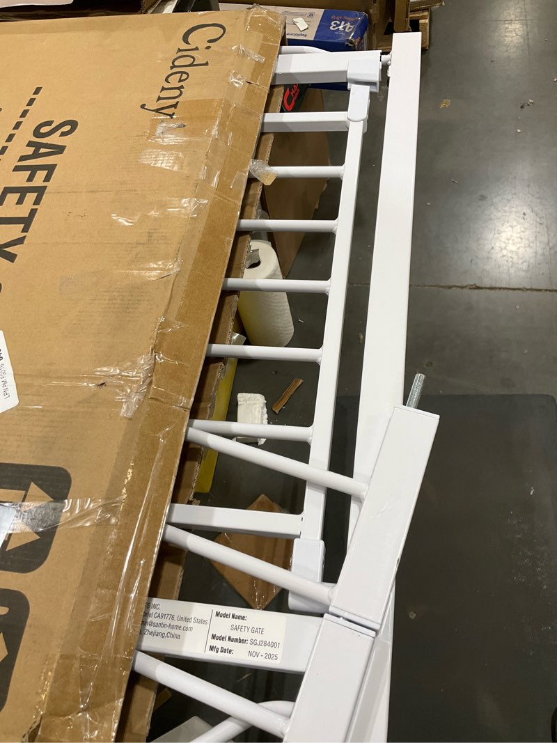 Condition photo showing Good Condition for Baby Gate No Drilling, 29"-40" Auto Close Dog Gate Indoor for Doorways & Stairs, Pressure Mounted Adjustable Pet Gate, Easy Walk Through Child Gate for Children & Pets Stroller Friendly, White