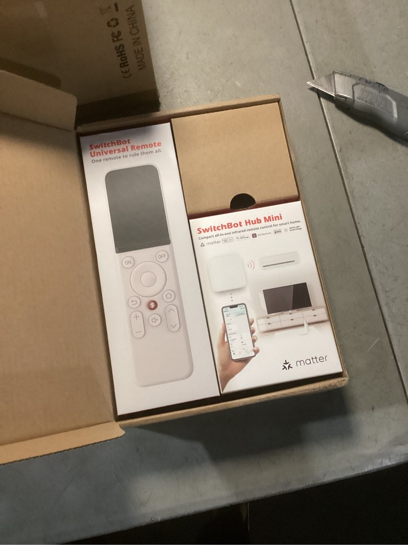 Condition photo showing Good Condition for switchbot universal remote control with hub mini matter enabled, multi-use smart remote with customize app, control 25 ir/bluetooth devices and 10 scenes, compatible with tv/ac/switchbot ble devices white