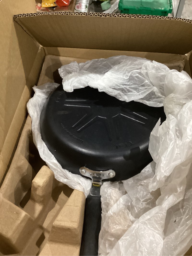 Condition photo showing As Is for T-fal Ultimate Hard Anodized Nonstick Fry Pan Set 2 Piece, 8, 10 Inch, Oven Broiler Safe 400F, Kitchen, Cookware, Pots and Pans Set Non Stick, Frying Pans, Dishwasher Safe, Black 2-Piece Set