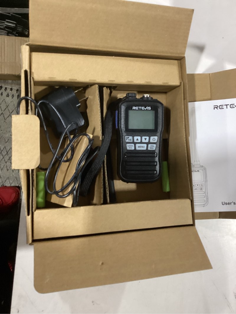 Condition photo showing Good Condition for retevis rm01 handheld marine radio, floating ip67 waterproof, portable marine two-way radios, noaa weather, international channels, vibration drainage, boat maritime radio for kayak fishing(1 pack) rm01-3w & 5 aaa