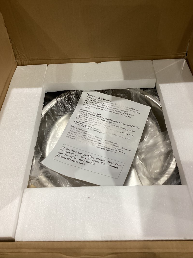 Condition photo showing New/Like New for rovsun 6 qt chafing dishes for buffet, roll top chafing dish buffet set, stainless steel buffet warmer chafers and buffet warmers sets for catering events parties weddings dinners,gold 1