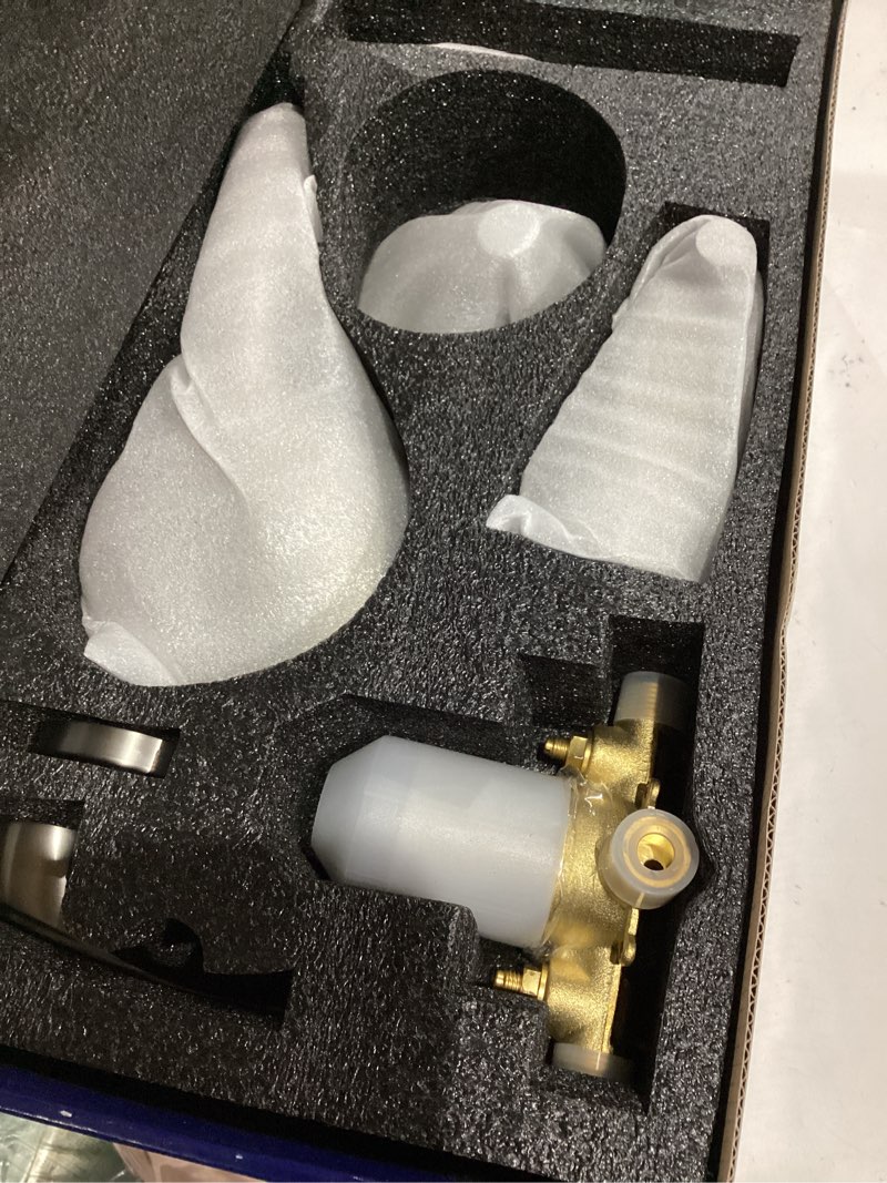 Condition photo showing Good Condition for tub and shower faucet set complete dual shower head and handheld 2 in 1 combo set shower system with tub spout tub and shower trim kit brushed nickel