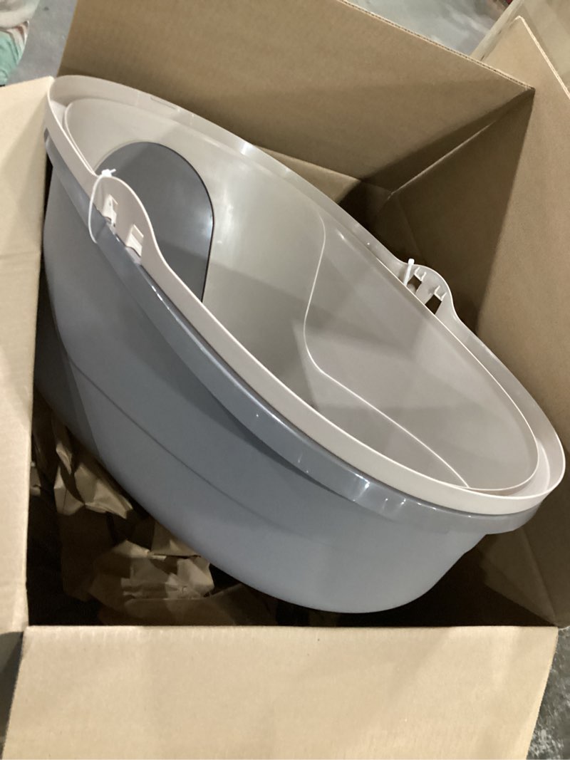 amazon basics no-mess hooded enclosed cat litter box with odor control and swinging door, large, 24"