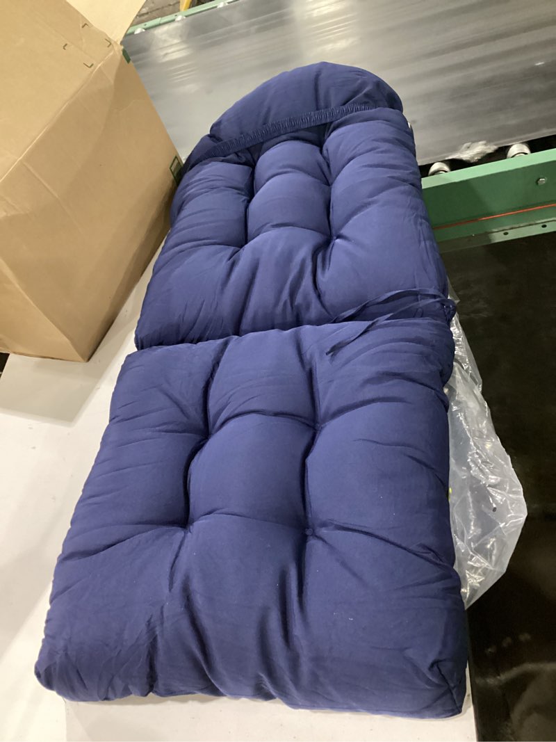 Condition photo showing Good Condition for navy blue chair cushion 