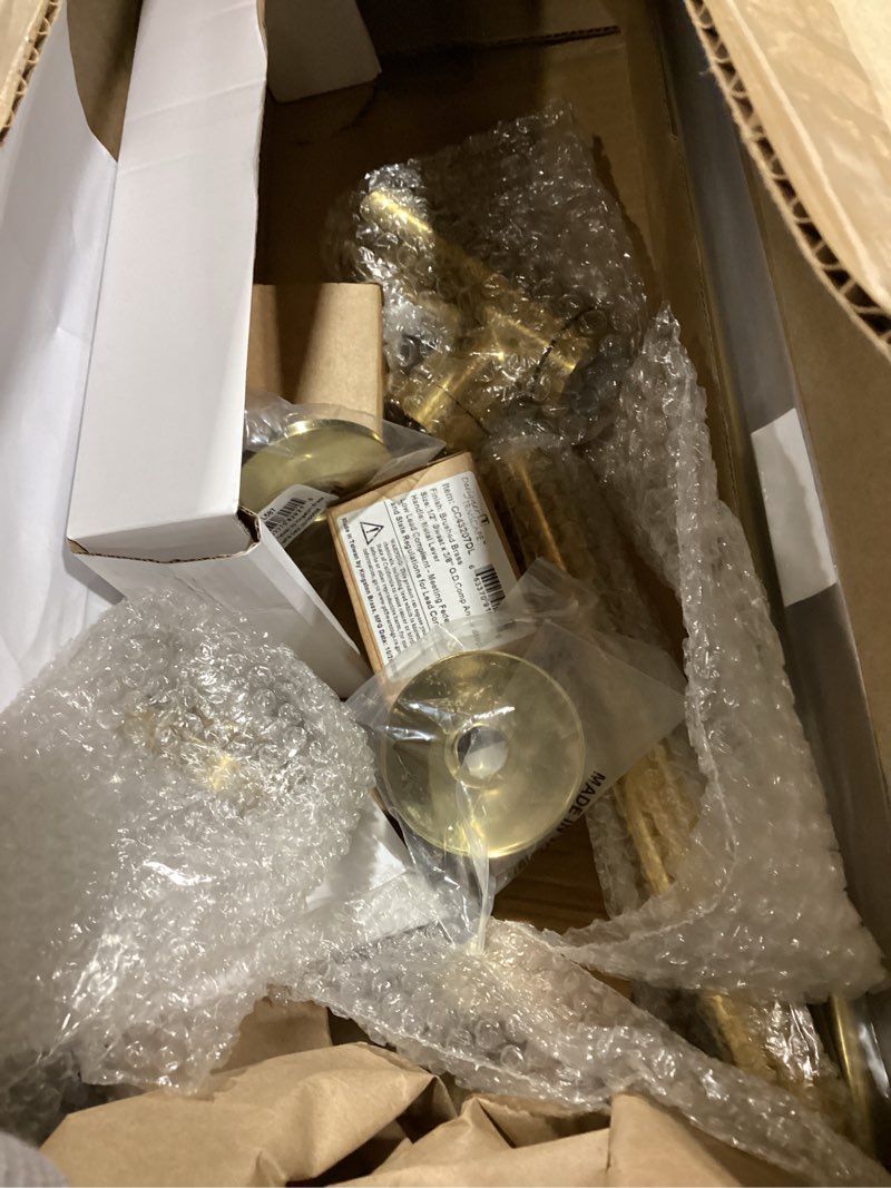 Condition photo showing As Is for kingston brass cc43207dllkb30 trimscape modern plumbing sink trim kit with bottle trap in brushed brass 2'' (l) x 4-13/16'' (w) x 30'' (h) brushed brass