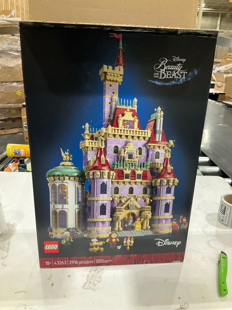 Condition photo showing As Is for LEGO Disney Princess Beauty and The Beast Castle Building Set - Room Decor for Women & Men, Ages 18+ - Model Building Kit for Adults - Book Shelf Display - Gift for Disney Fans - 43263