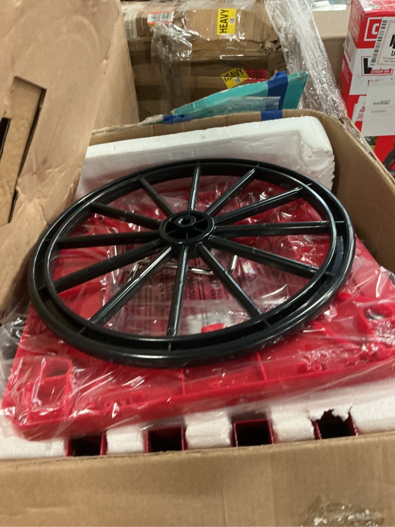 Condition photo showing As Is for nostalgia popcorn maker machine - professional cart with 2.5 oz kettle makes up to 10 cups - vintage popcorn machine movie theater style - red & white red & white 2.5 oz vintage
