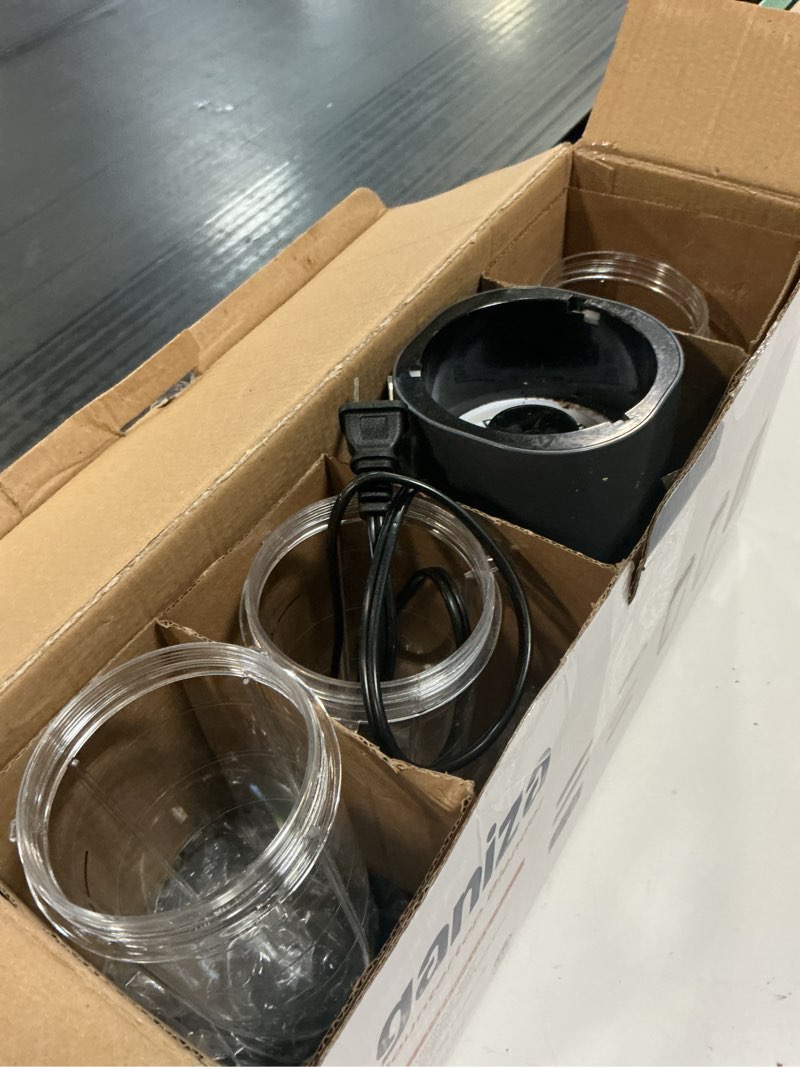 Condition photo showing As Is for ganiza smoothie blenders, 14pcs personal blender for shakes and smoothies for kitchen with 3 portable blender cups (1x24oz & 2x17oz), single serve smoothies maker for juices, nutritious recipe grey