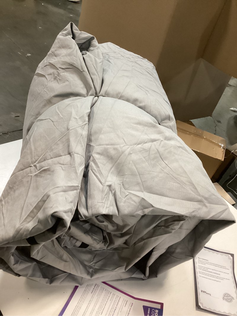 Condition photo showing Good Condition for RVMasking Hard Top/T-Top Boat Cover, 1200D Partial Reinforced Waterproof Heavy Duty with Motor Cover for Center Console Boat with T TOP Roof, 22'-24' Long Beam Width up to 106", Gray 22'-24' Long, Beam Width up to 106" Gray