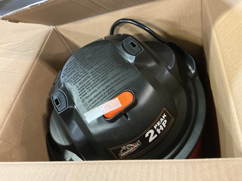 Condition photo showing As Is for armor all 2.5 gallon 2 peak hp wet dry vacuum vom205p 0901