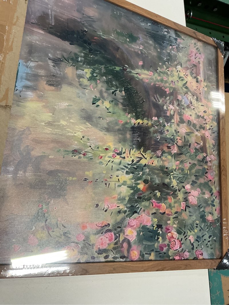 Condition photo showing Good Condition for framed impressionist water garden canvas wall art monet style nature landscape painting country serene pond print vintage lily duck poster wildlife picture wall decor for living room bedroom 24x36inch 24"l x 36"w style-5