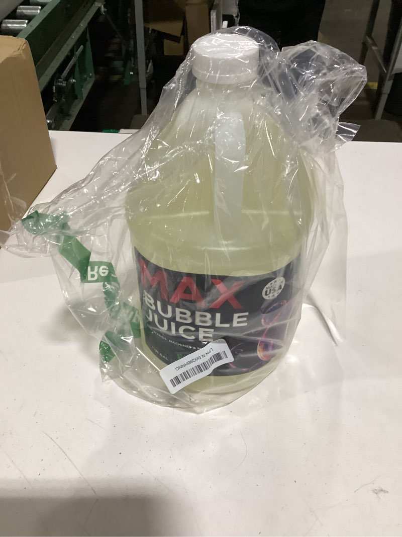 Condition photo showing New/Like New for froggy’s fog® max bubble juice – strong, long-lasting bubbles solution, 1 gallon – creates 10x bubbly fun for machines, wands & guns – safe refill fluid for kids toys, parties & weddings – usa made