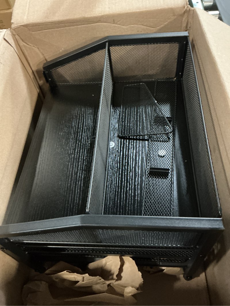 Condition photo showing Good Condition for Coffee Bar Organizer - Coffee Station for Countertop, Metal and Wood K Cup holder Storage Basket for Syrup, Cups, Stirrer, Condiment, Tea Organizer, Black