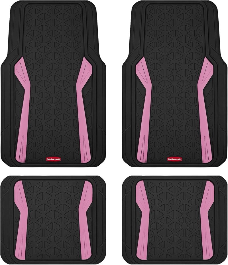 rubbermaid car floor mats full set premium pink