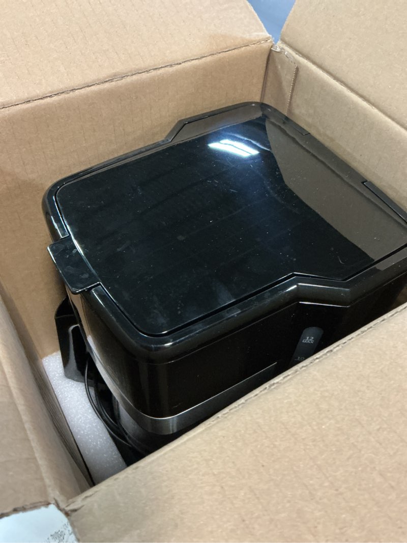 Condition photo showing Good Condition for Amazon Basics Programmable 12 Cup Drip Coffee Maker, Coffee Machine with Glass Coffee Pot (1.9 Qt), Auto Shut-off, Touch Screen, Auto Pause, Removable Filter Basket, Black & Silver 12-Cup Programmable - New Model