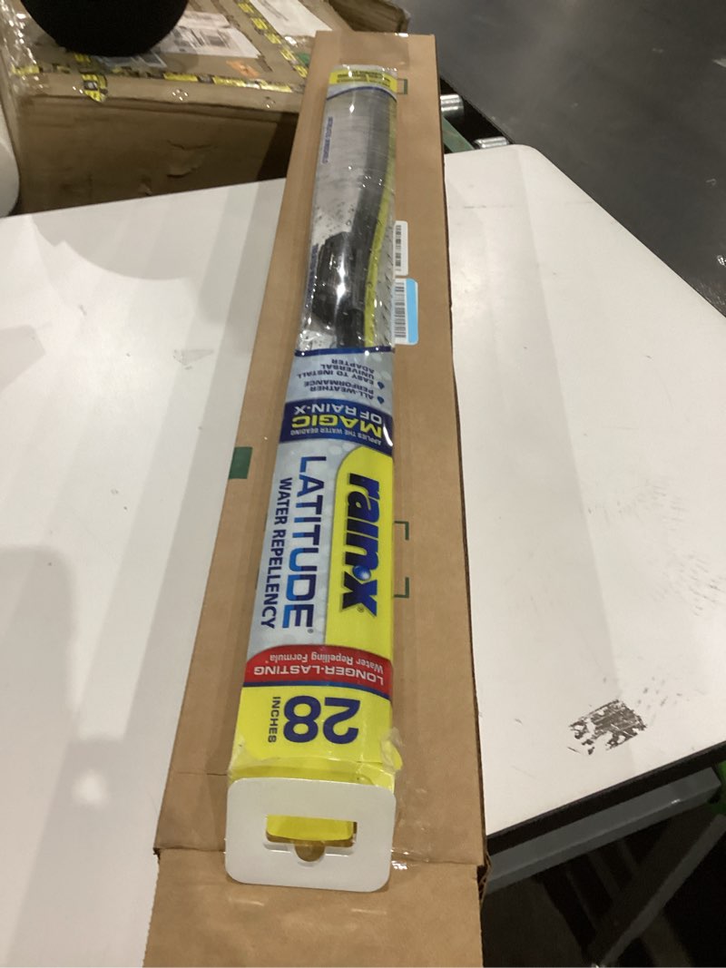 Condition photo showing As Is for Rain-X 5079282-2 Latitude 2-In-1 Water Repellent Wiper Blades, 28 Inch Windshield Wipers (Pack Of 1), Automotive Replacement Windshield Wiper Blades With Patented Repellency Formula 28" Latitude