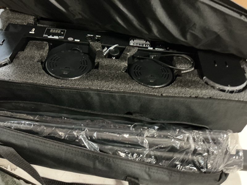 Condition photo showing As Is for DJ Lights with Stand, 5 in 1 Party Lights DJ Disco Light for Parties Indoor, Sound Activated Mobile Stage Lighting System with DMX& Remote Control, Disco Ball Stage LED Par Light with Bag for Bar Gig Large Set lights