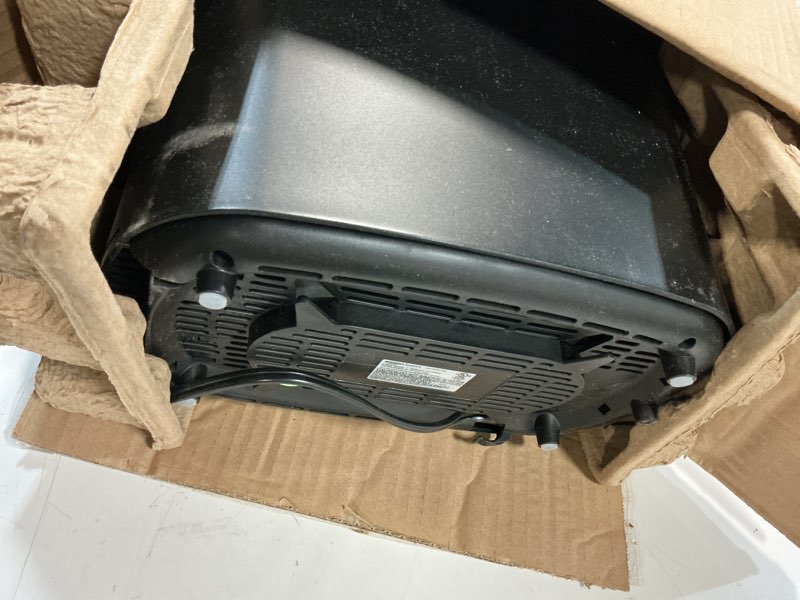 Condition photo showing As Is for amazon basics 2 slice toaster, with 6 browning settings, extra wide slots for bagels and special breads, removable easy-to-clean crumb tray, cancel/defrost/bagel buttons, 900w, black & silver 2 slice silver front