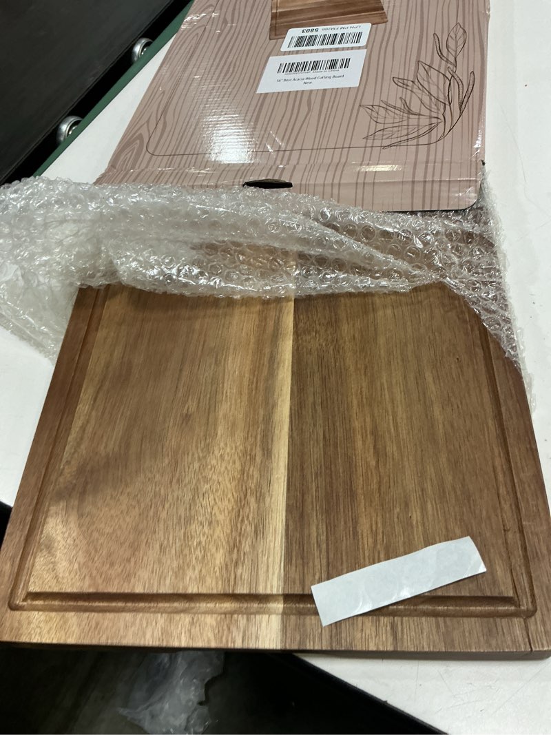 Condition photo showing Good Condition for decorative acacia wood cutting boards for kitchen meat large charcuterie boards best hardwood solid chopping board butcher block bread serving cheese board big maple carving cutting board non toxic 16"l x 11"w