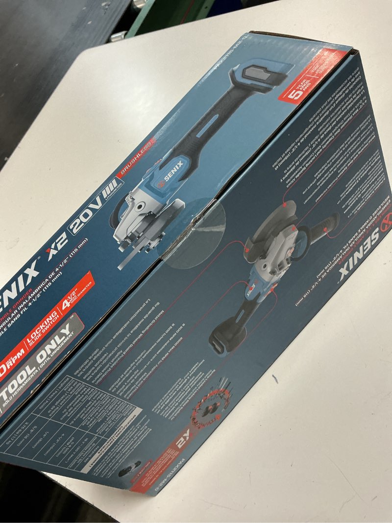 Condition photo showing New/Like New for senix x2 4.5-in 20-volt sliding switch brushless cordless angle grinder (battery and charger not included)