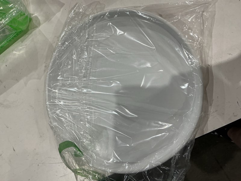 Condition photo showing As Is for deep glass white circle tray