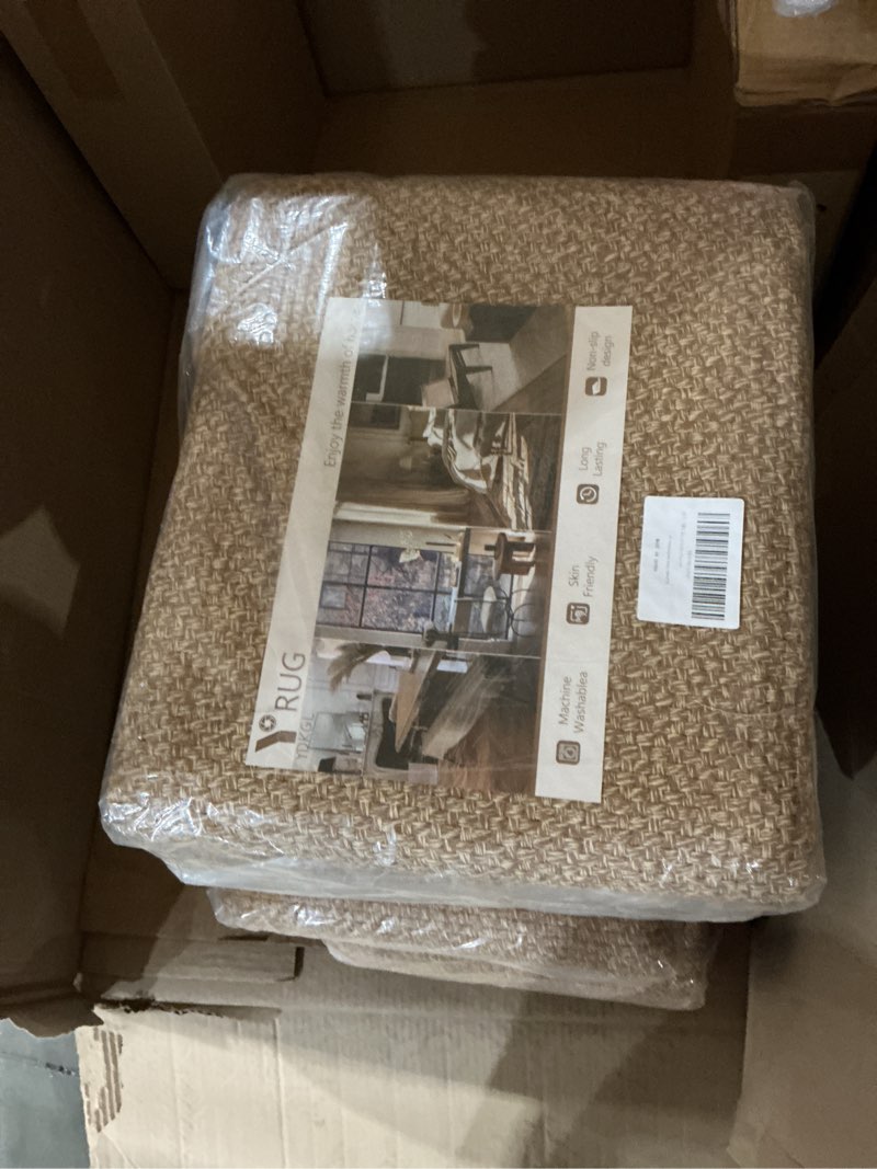 Condition photo showing New/Like New for Washable Area Rug 6x9 Large Jute Like Rug for Living Room, Soft Non Slip Rugs Carpet for Dining Room Bedroom Cotton Boho Woven Braided Rugs Home Office Decor, Brown 6' x 9' Brown