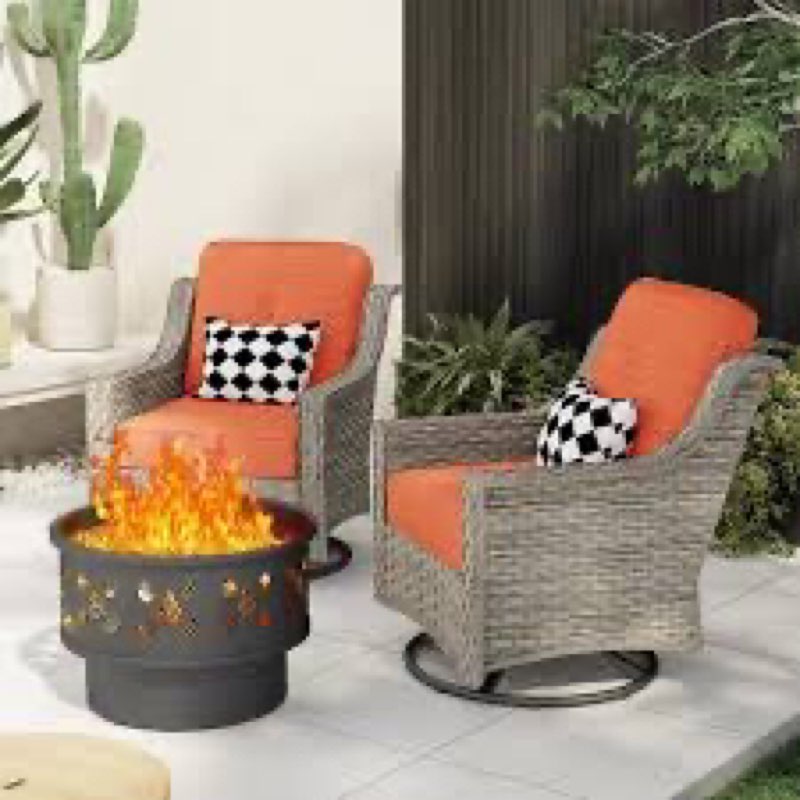 XIZZI Iris 2-Piece Wicker Outdoor Patio Conversation Sofa Seating Set 