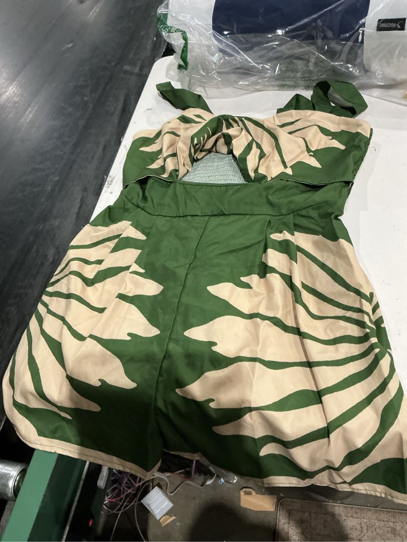 Condition photo showing Good Condition for sweatyrocks women's cut out twist v neck romper sleeveless high waisted boho shorts jumpsuit