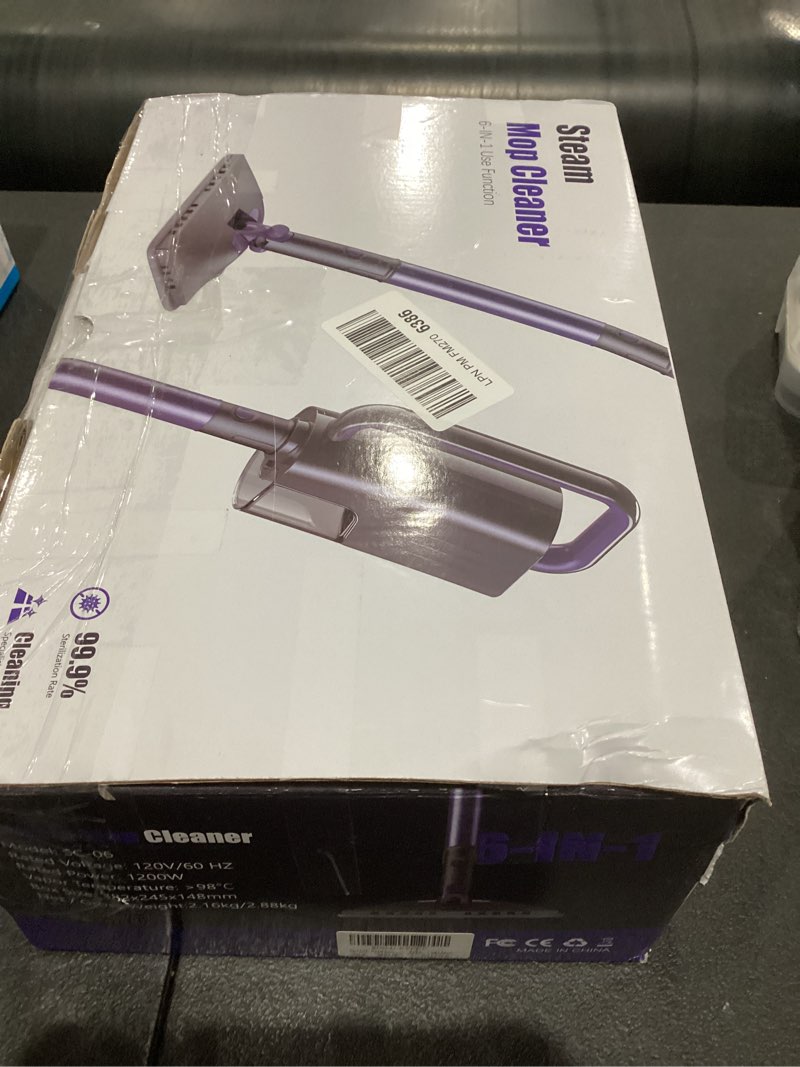 Condition photo showing As Is for Steam Mop, Steam Cleaner with 400ML Water Tank, 2 Washable Pads, 23FT Power Cable floor steamer, Detachable Steam Mops for sealed Hard Floors, Marble, Stone, Hardwood (Lavender)