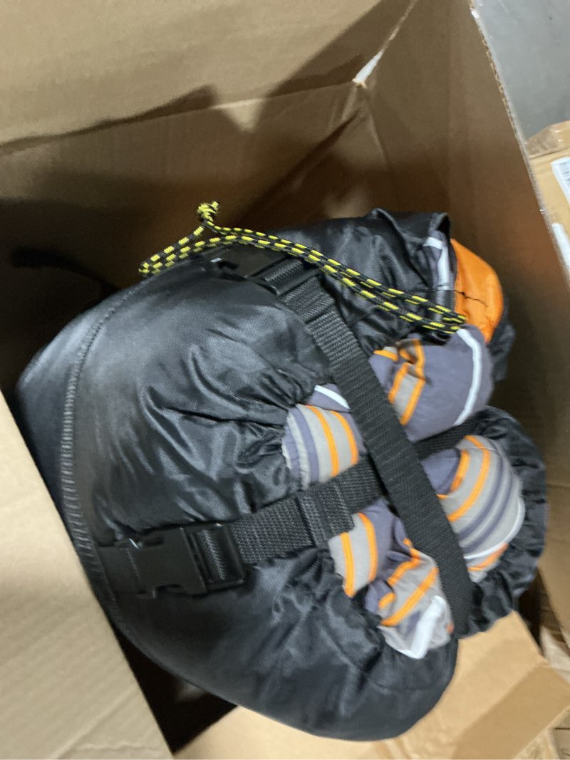 Condition photo showing Good Condition for teton celsius regular, 25f, 20f, 0f degree sleeping bags, all weather bag for adults and kids, camping made easy and warm, travel sack included orange (left zip) regular 0f